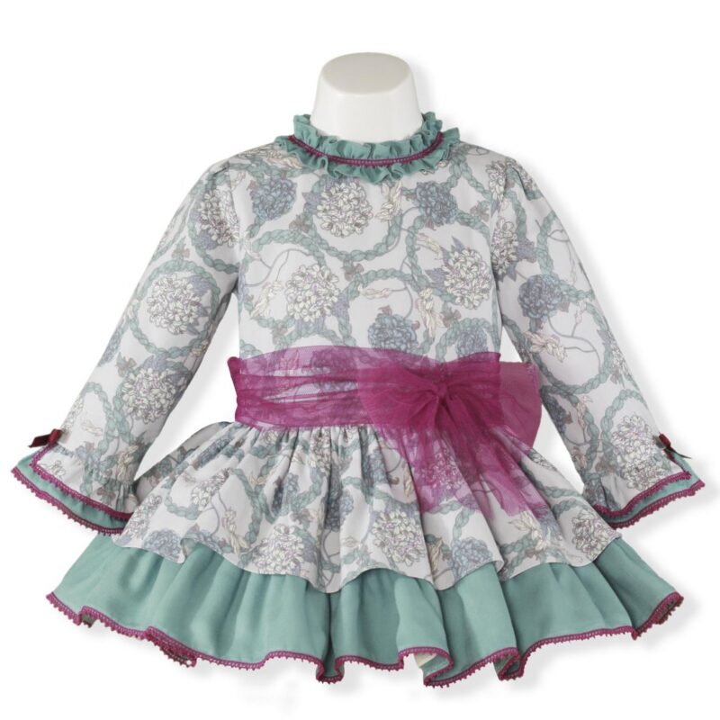 Rochie verde inflorata fetite Miranda