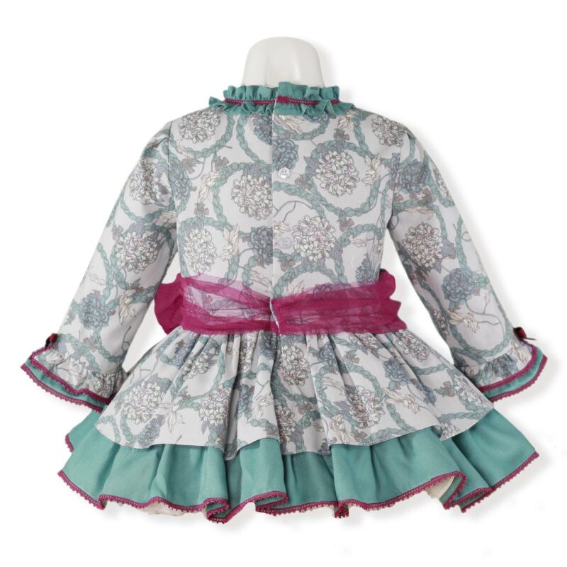 Rochie verde inflorata fetite Miranda - imagine 2