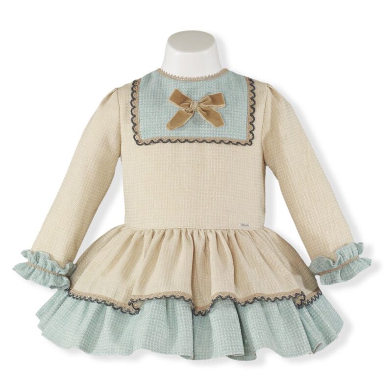 Rochie verde/crem fetite Miranda