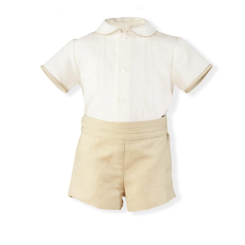 Costumas baiat alb cu crem Miranda Textil