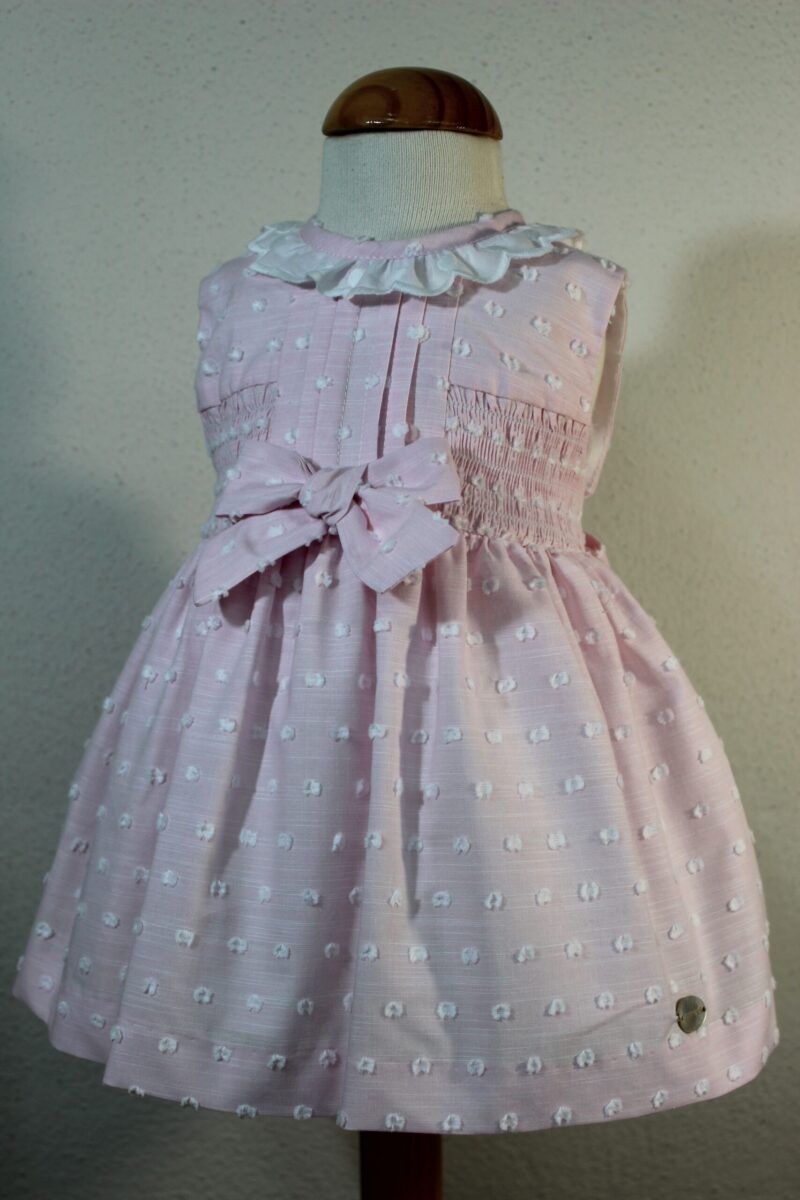 Rochie roz cu buline albe Basmarti