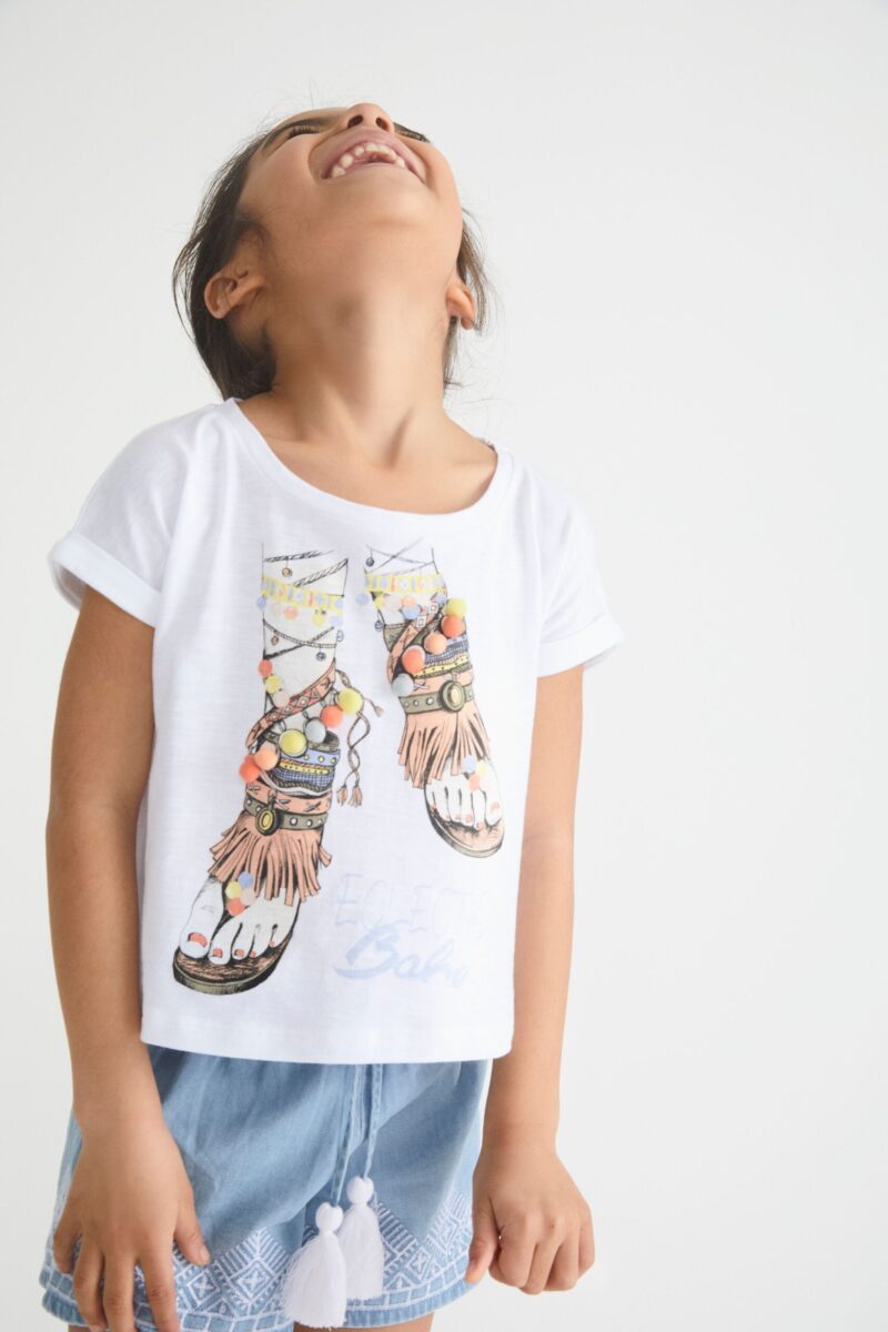 Tricou imprimeu-sandale Petit Bazar
