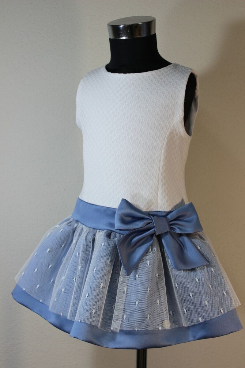 Rochie alba/albastra fundita Basmarti