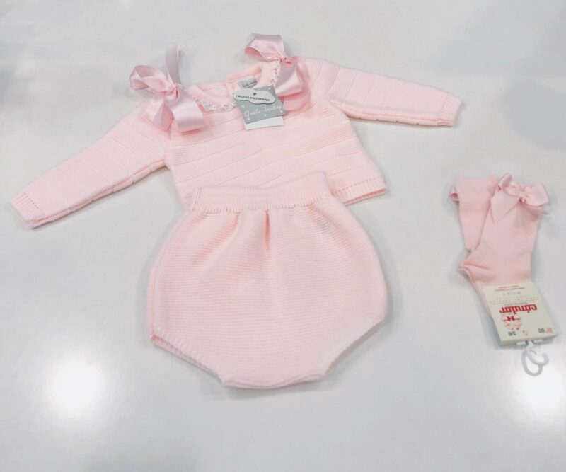 Compleu 2 piese cu panglica roz Guti-baby