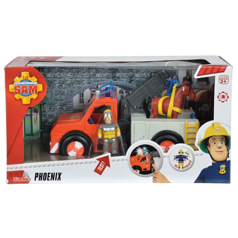Masina de pompieri Sam Phoenix cu figurina, cal si accesorii - imagine 4