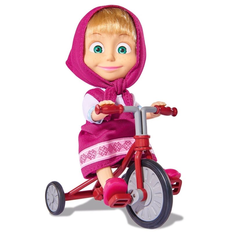 Papusa Masha cu tricicleta