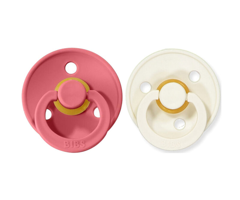 Set 2 suzete BIBS coral-ivory