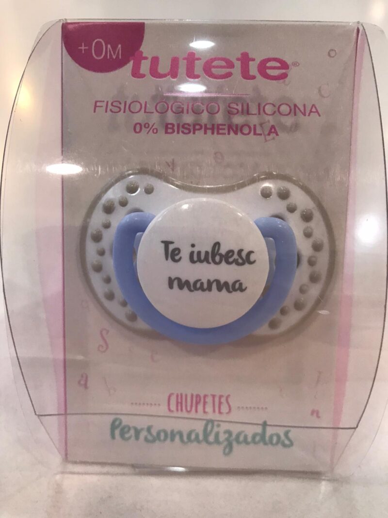 Suzetă alb-crem "Te iubesc mama"