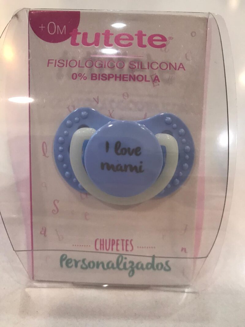 Suzetă albastră „I love mami”