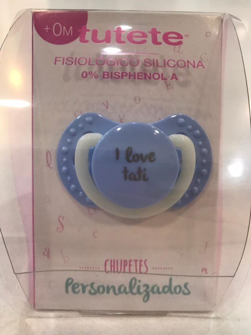 Suzetă albastră „I love tati”