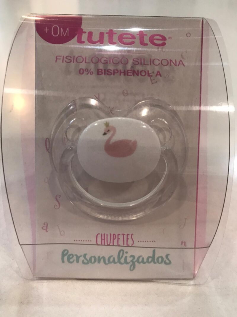 Suzetă transparentă cu lebădă