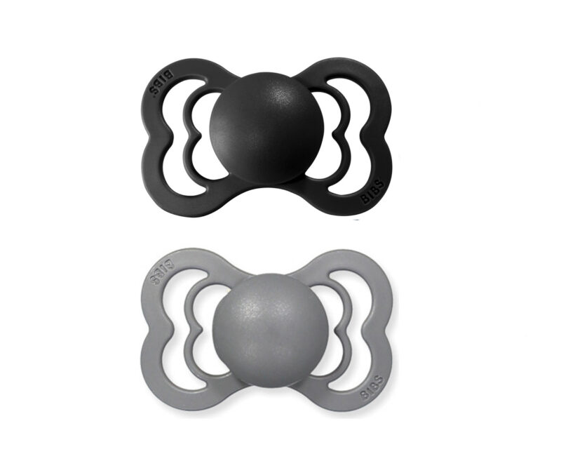 Set 2 suzete BIBS SUPREME gri-negru