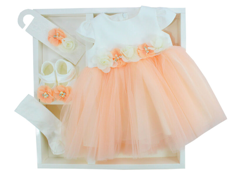 Set pentru botez Somon-flower