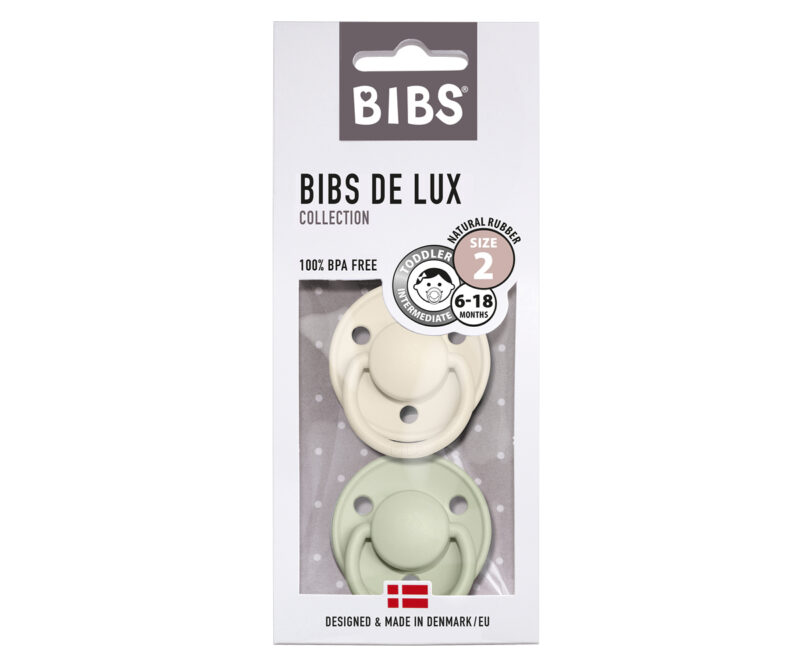 Set 2 suzete BIBS de LUX ivory-sage - imagine 6