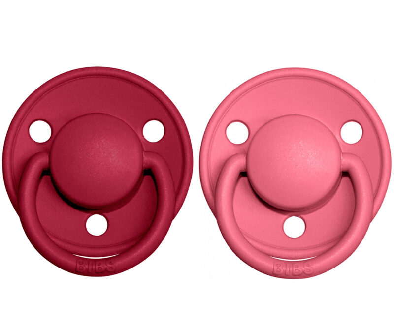 Set 2 suzete BIBS de LUX coral-ruby