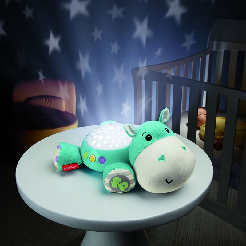 Lampă de veghe pluș Fisher Price Hipopotam albastru - imagine 2