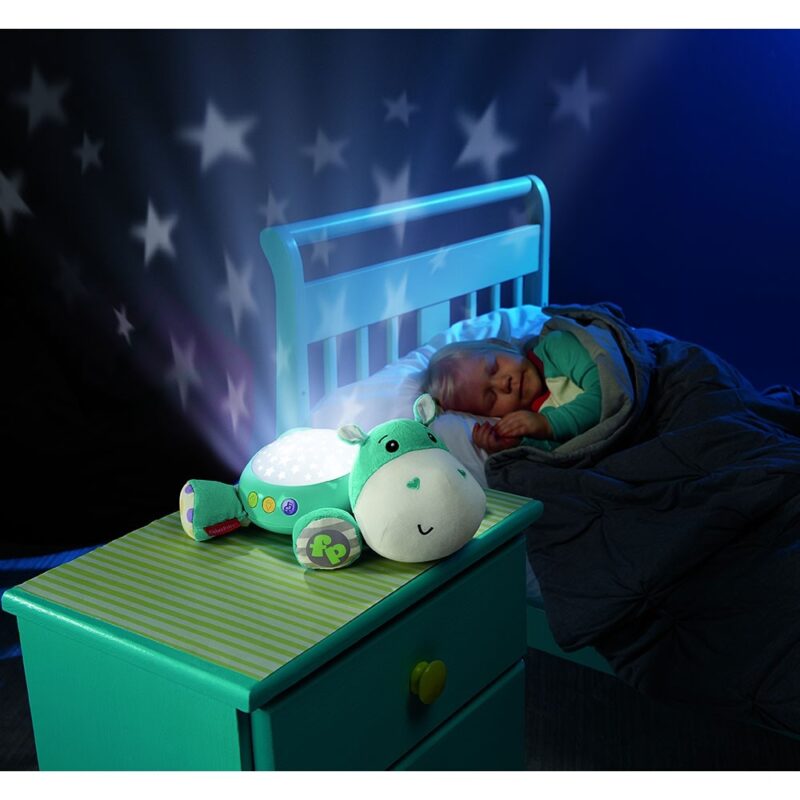 Lampă de veghe pluș Fisher Price Hipopotam albastru - imagine 3