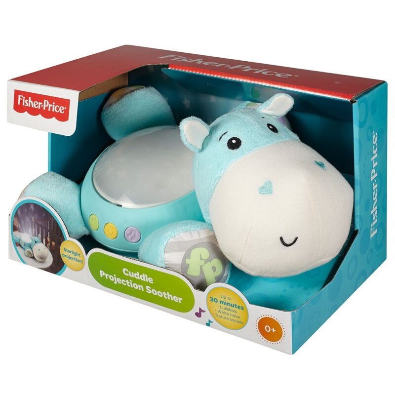Lampă de veghe pluș Fisher Price Hipopotam albastru - imagine 4