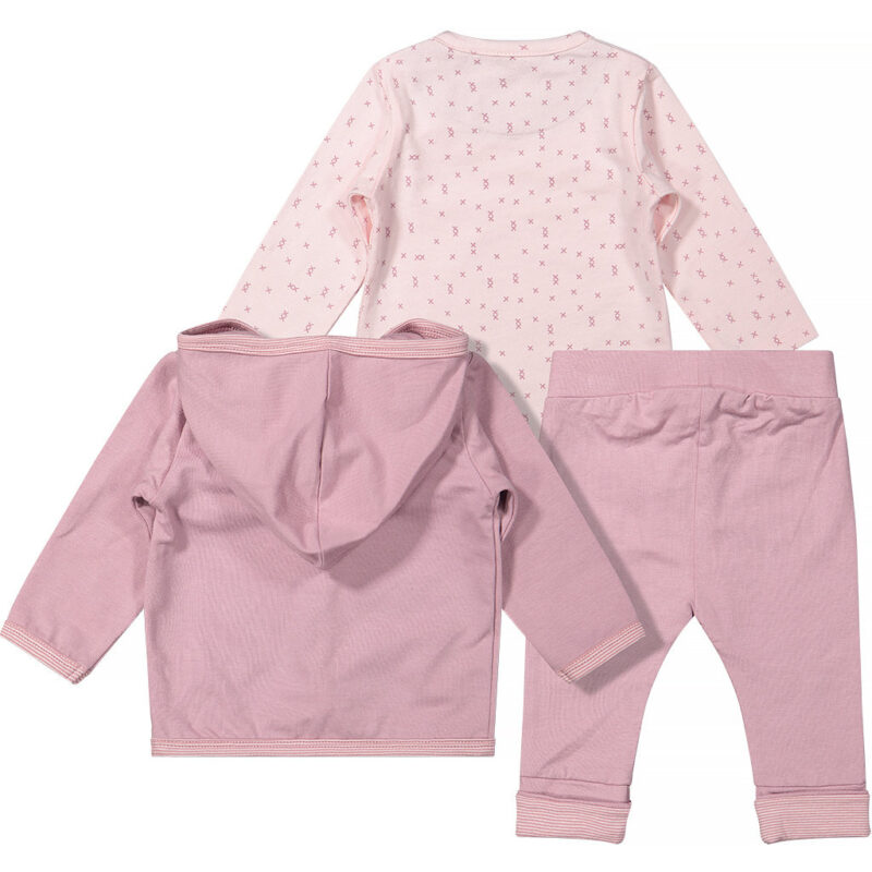 Set 3 piese roz imprimeu din bumbac organic - imagine 4