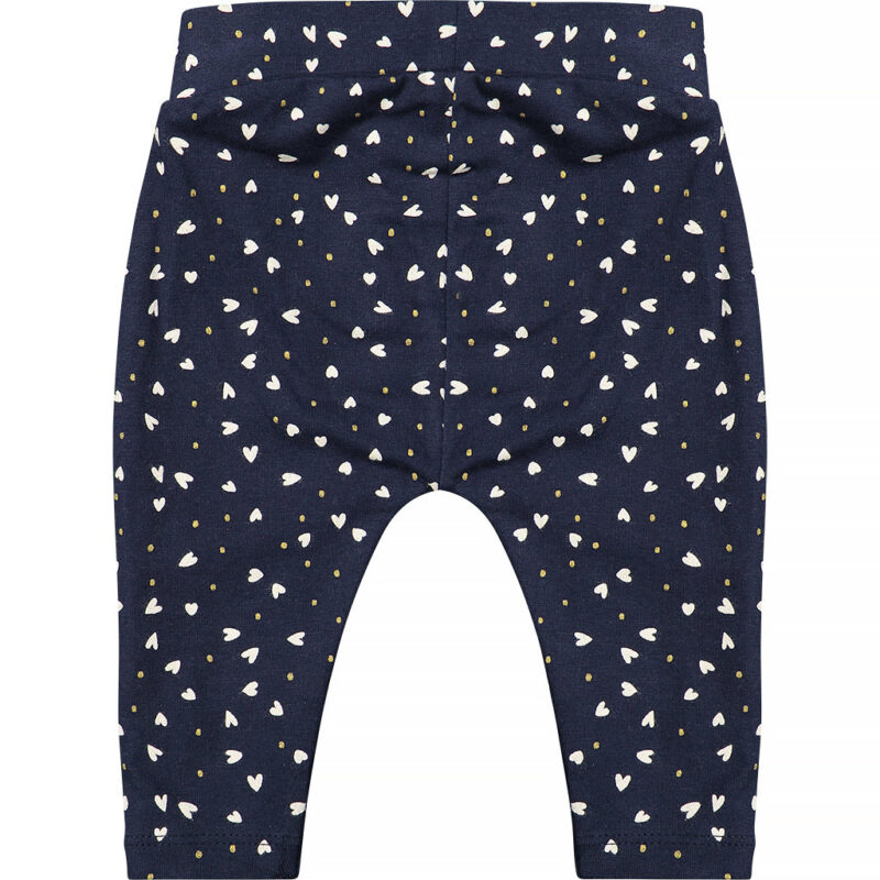 Pantaloni din bumbac organic cu imprimeu inimioare - imagine 2