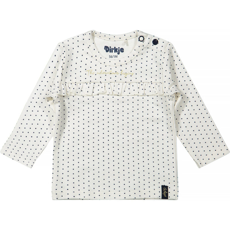 Bluza ivory cu bulinuțe din bumbac organic