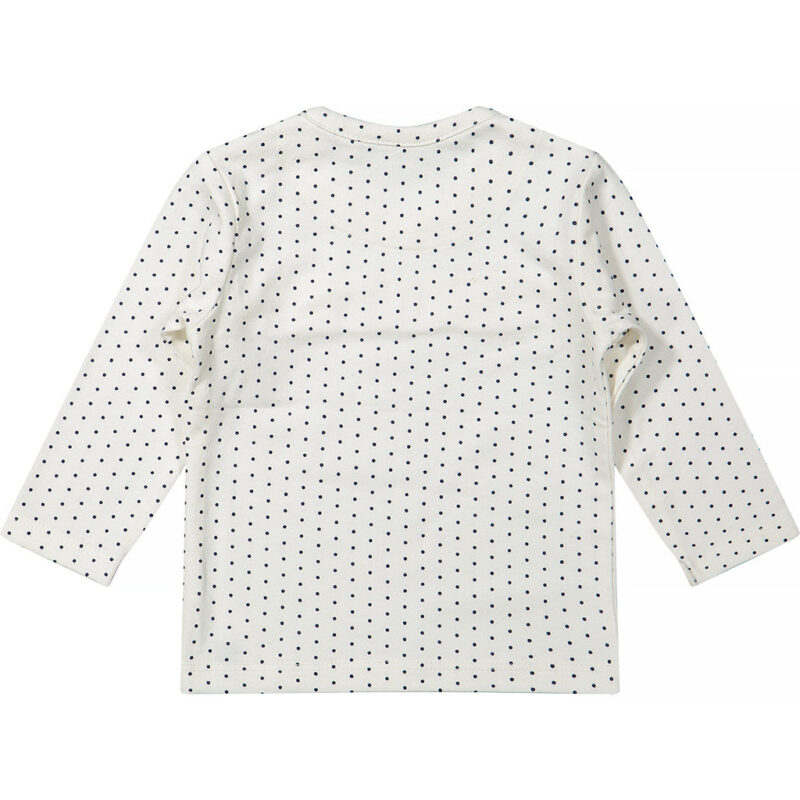 Bluza ivory cu bulinuțe din bumbac organic - imagine 2