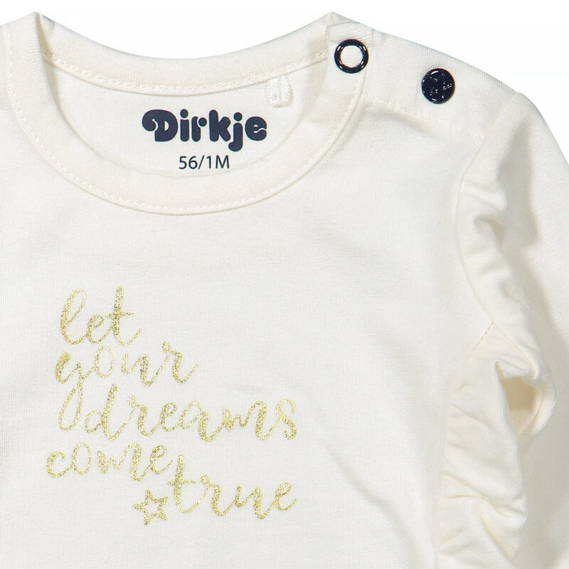 Bluză ivory din bumbac organic -Let your dreams come true- - imagine 3