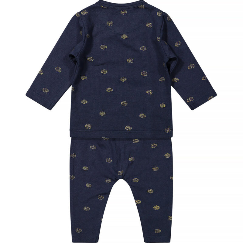 Compleu bleumarin din bumbac organic cu imprimeu - imagine 3