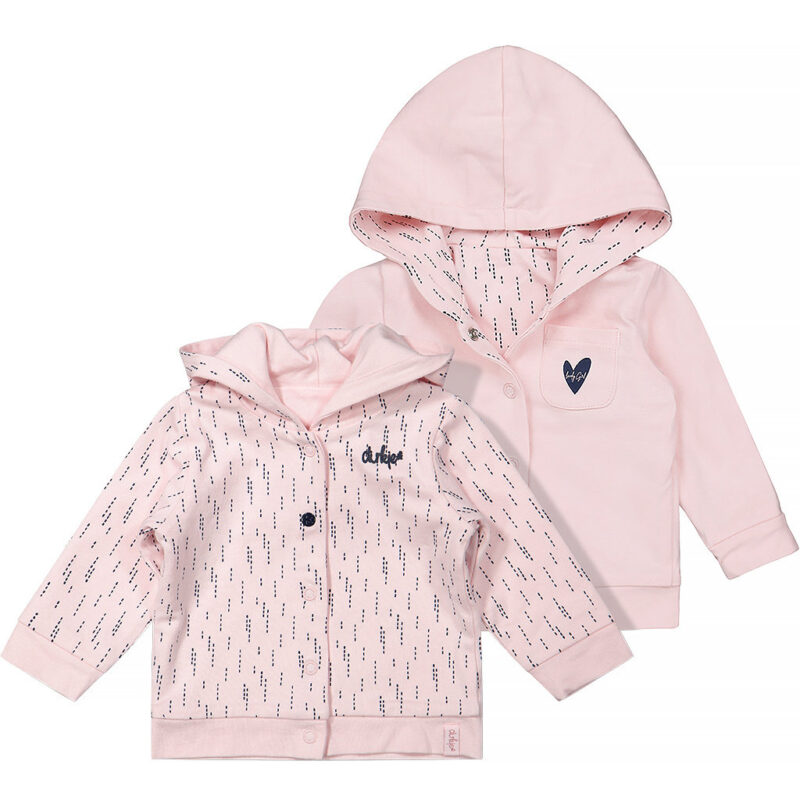 Hanorac reversibil roz din bumbac organic - imagine 2