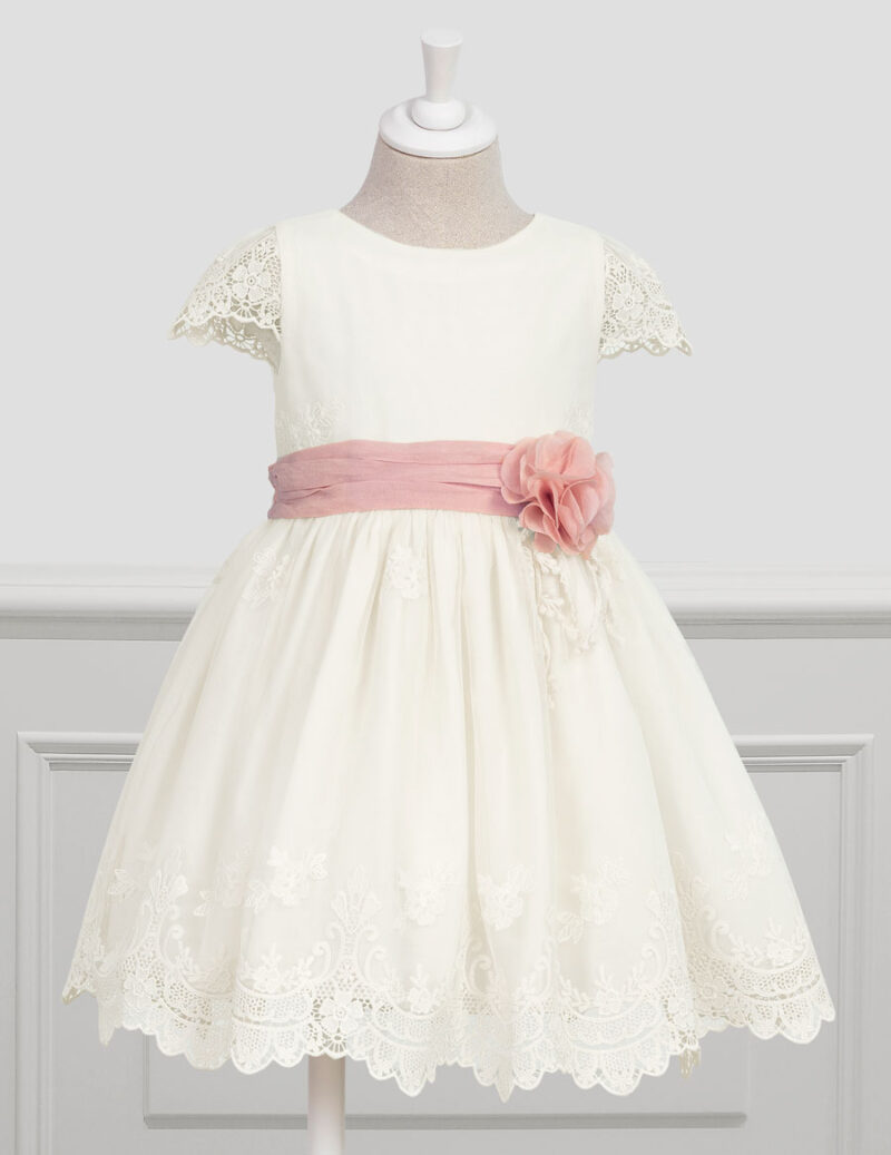 Rochie ivory din tulle brodat, Abel&Lula - imagine 2