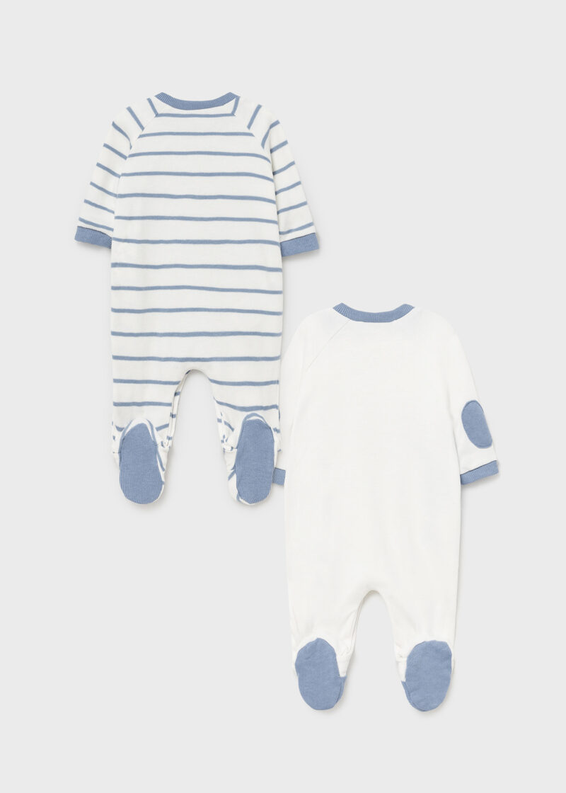 Set 2 pijamale baby blue cu bavețică nou-născut băiat Mayoral - imagine 2