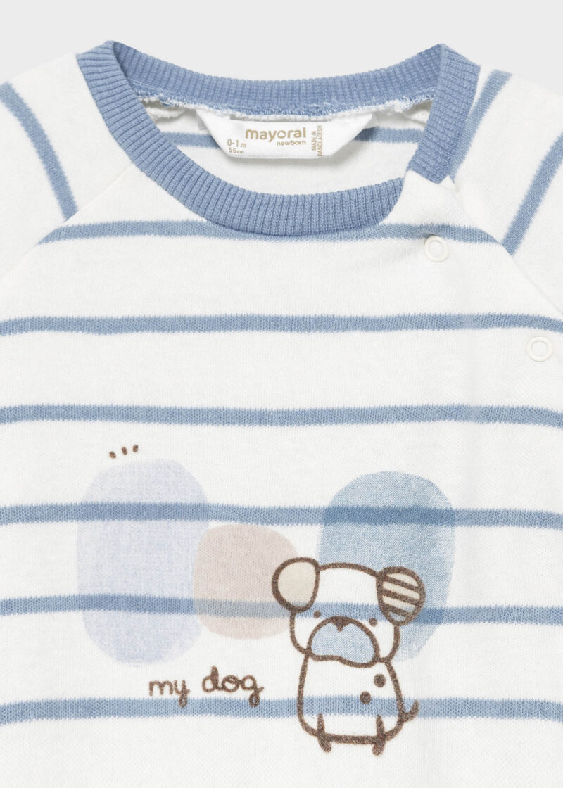 Set 2 pijamale baby blue cu bavețică nou-născut băiat Mayoral - imagine 4