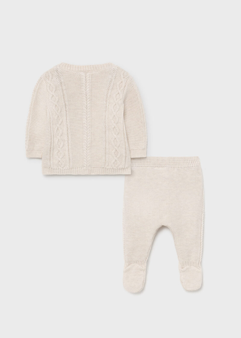 Set pantaloni cu botoșei ECOFRIENDS și căciulă crem Mayoral - imagine 2