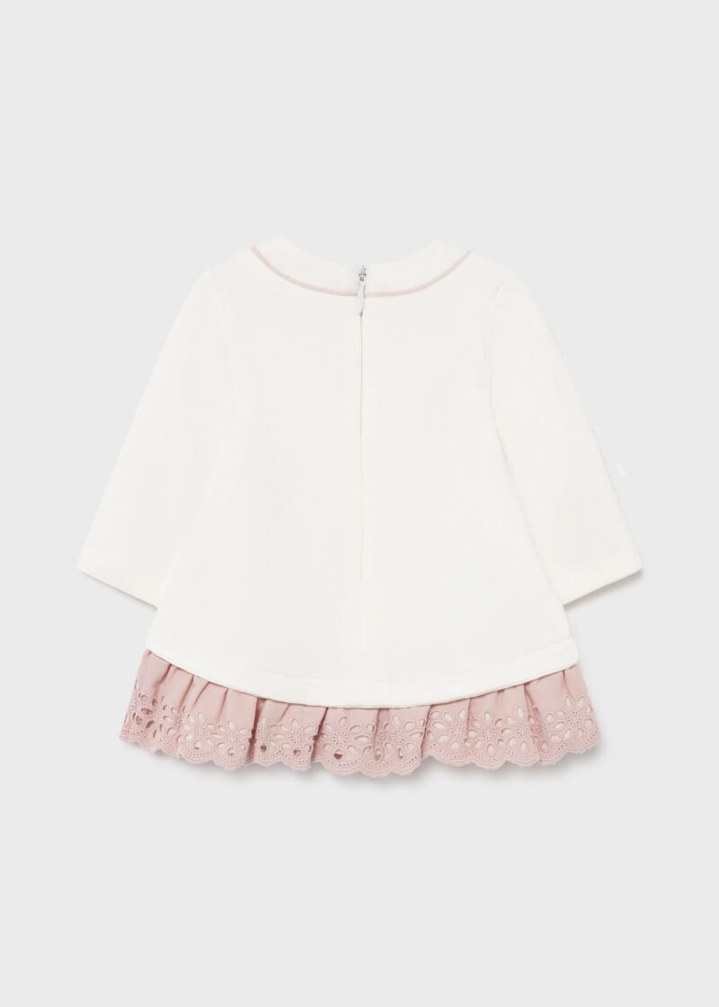 Rochie ivory ECOFRIENDS din pluș cardat nou-născut fetițe Mayoral - imagine 2