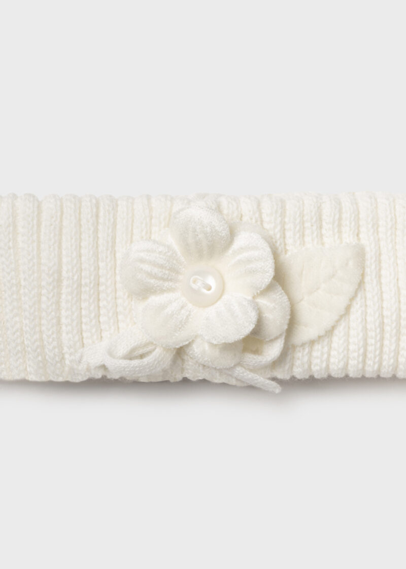 Bentiță ivory tricotată bebe fetiță Mayoral - imagine 2