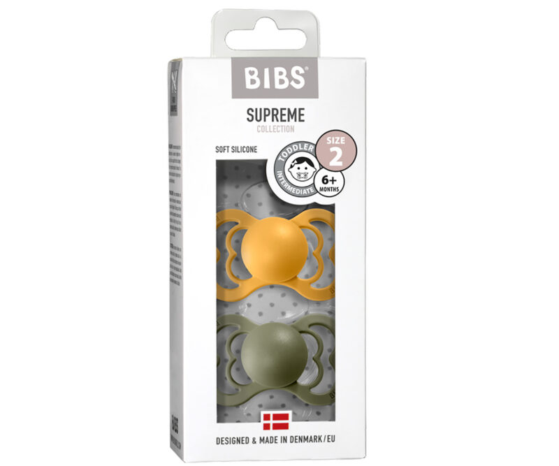 Set 2 suzete BIBS SUPREME honey bee-olive - imagine 6