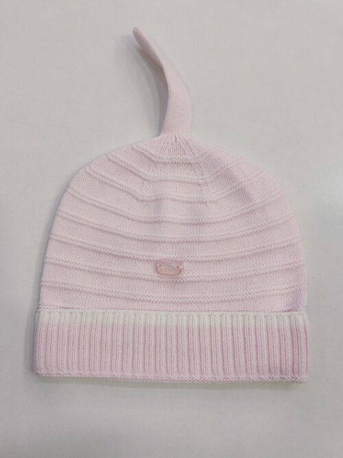 Căciulă roz din tricot fin