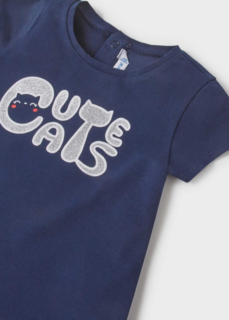 Tricou marino cute cats mânecă scurtă ECOFRIENDS bebe fetiță Mayoral - imagine 3
