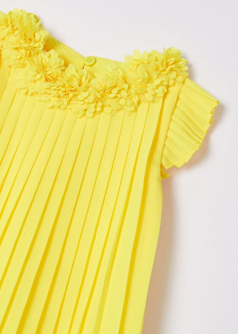 Rochie limon plisată bebe fetiță Mayoral - imagine 3