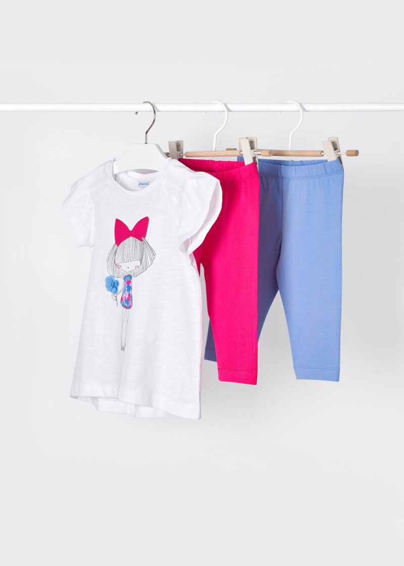 Set 2 leggings magenta ECOFRIENDS fetiță Mayoral - imagine 2