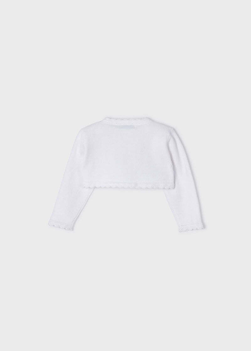Cardigan alb din tricot ECOFRIENDS bebe fetiță Mayoral - imagine 2