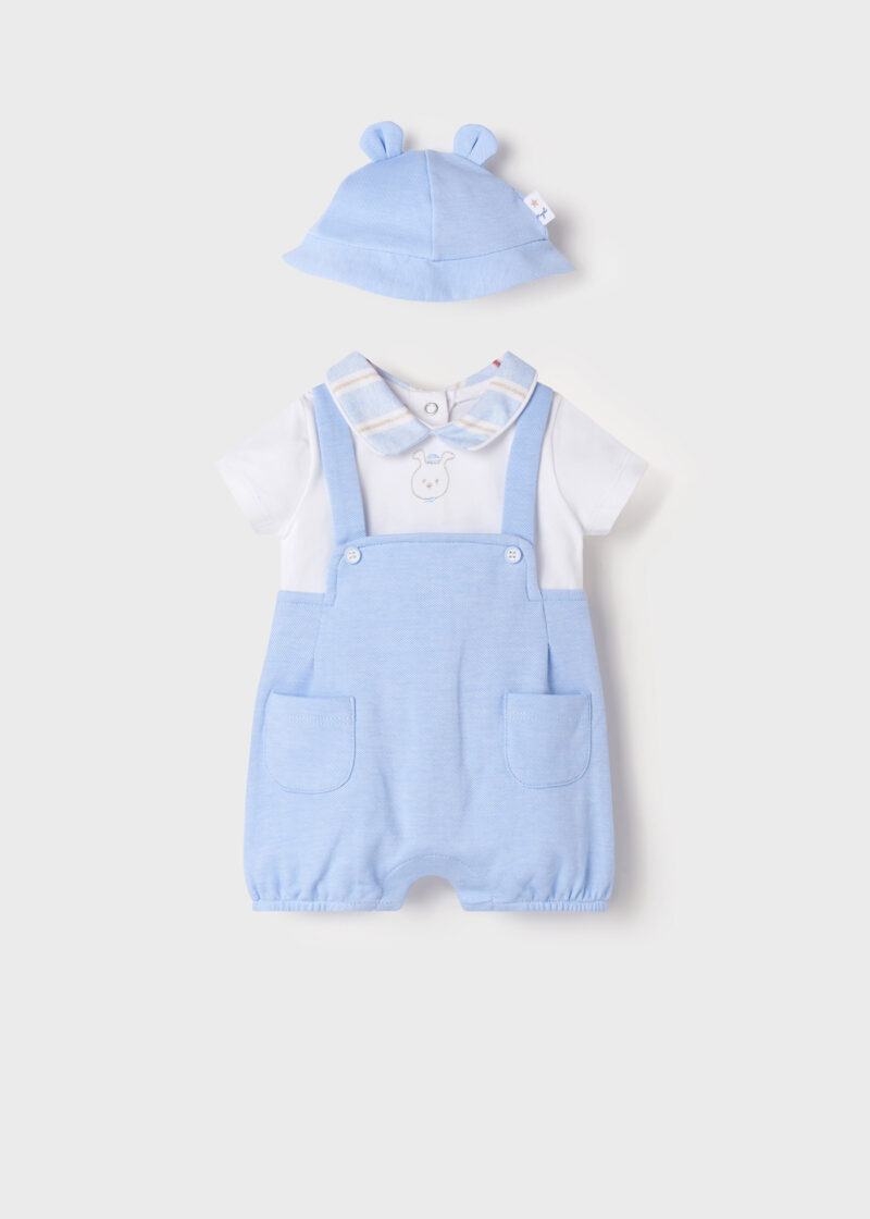 Costumaș cu pălărie baby blue nou-născut băiat Mayoral - imagine 2