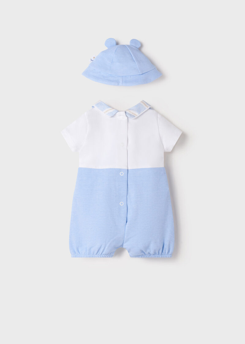 Costumaș cu pălărie baby blue nou-născut băiat Mayoral - imagine 3
