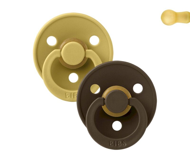 Set 2 suzete Bibs Colour mustard-mocha