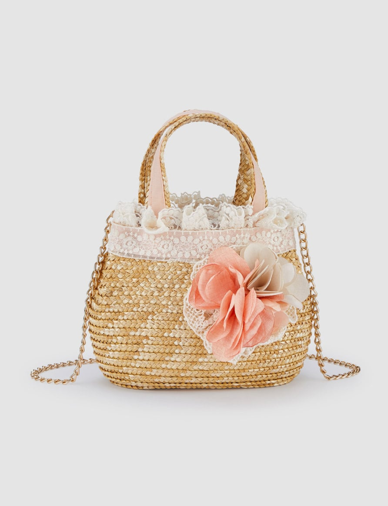 Geantă din paie buchet floral Abel & Lula - imagine 2