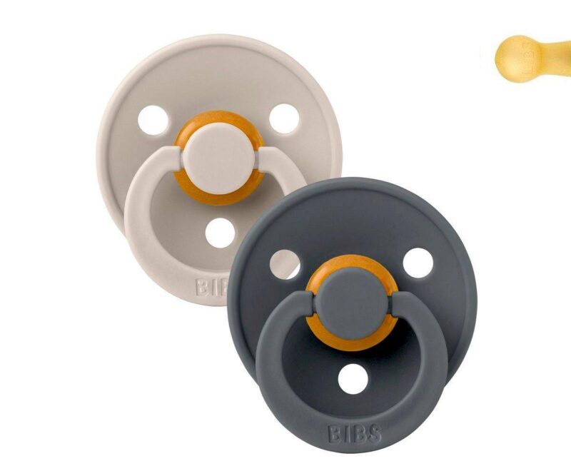 Set 2 suzete Bibs Colour  Round Sand/Iron
