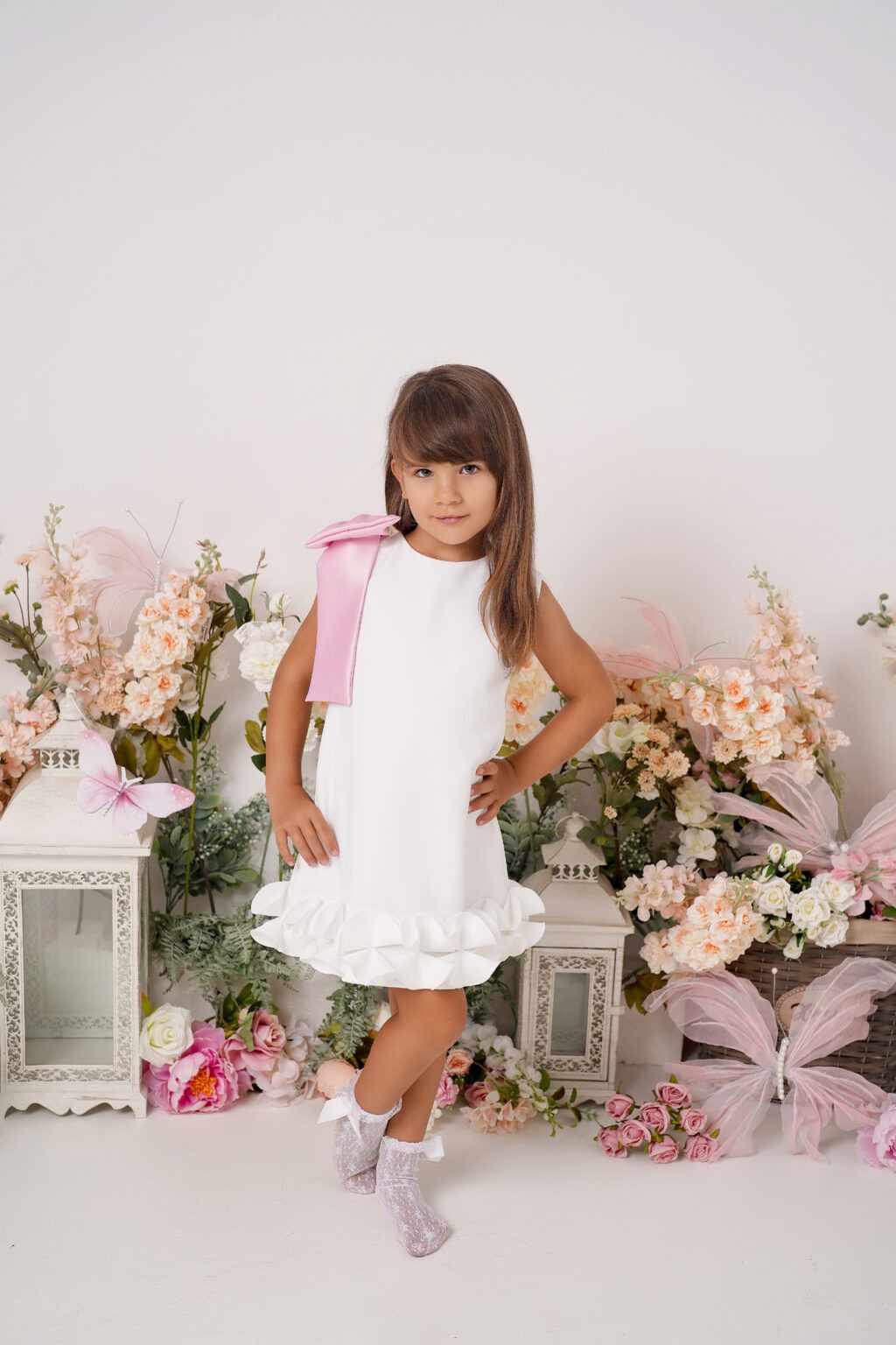 Rochiță Lilith White Pink, Little Rose