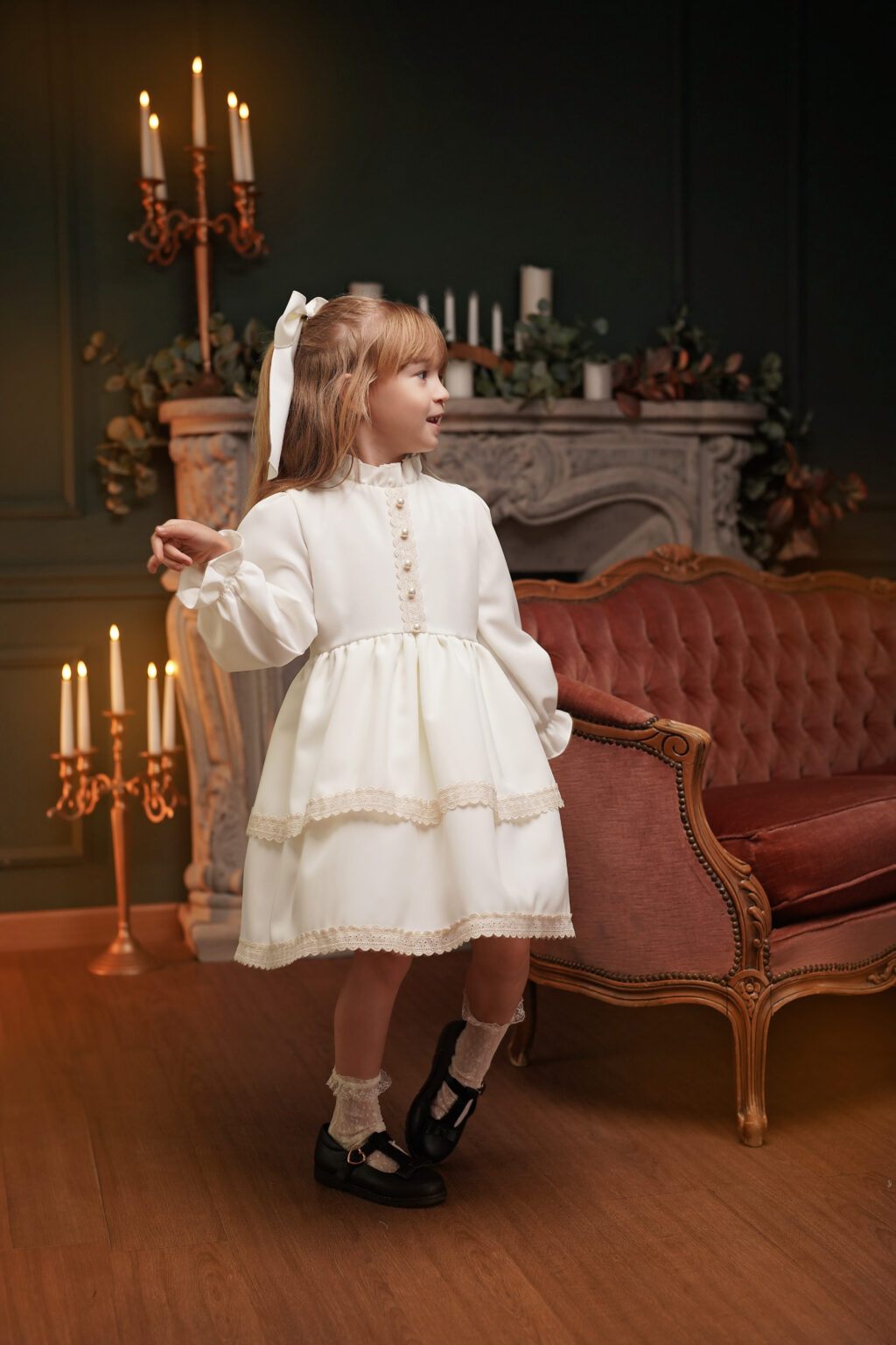 Rochie Selene white, Little Rose