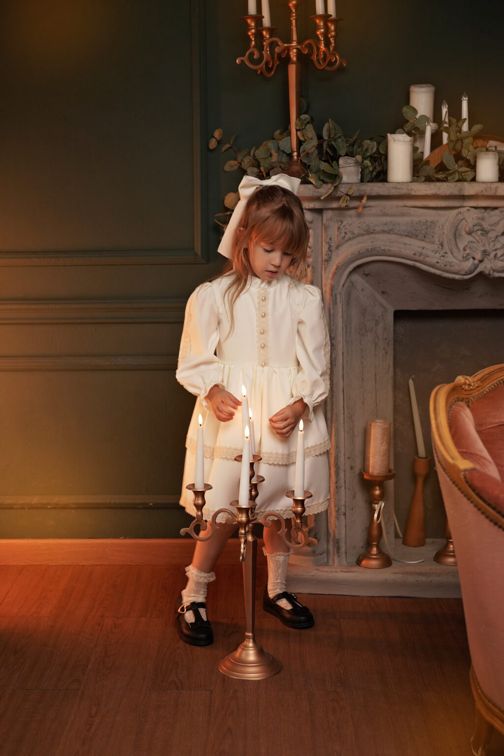 Rochie Selene white, Little Rose