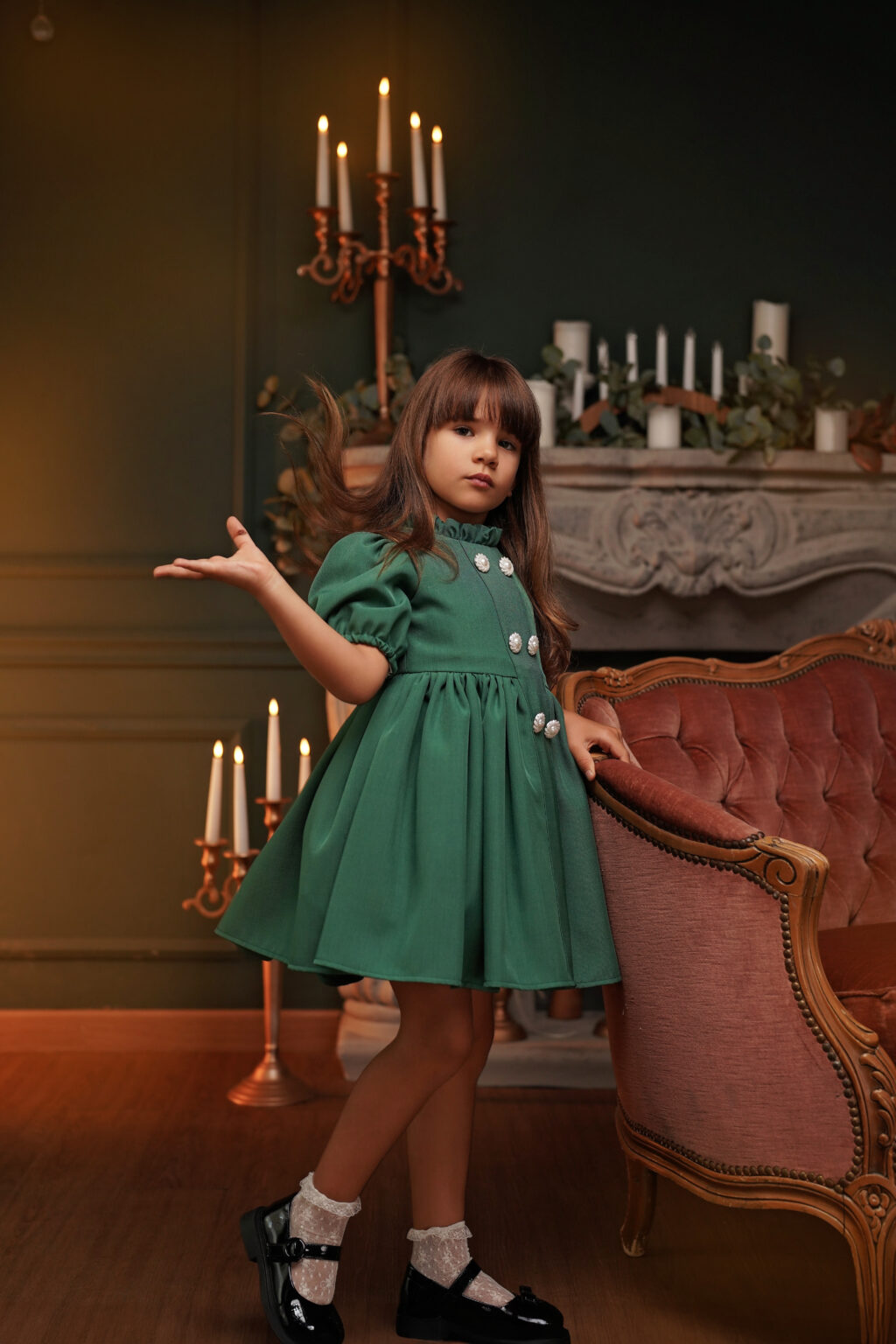 Rochie Chantal smarald, Little Rose